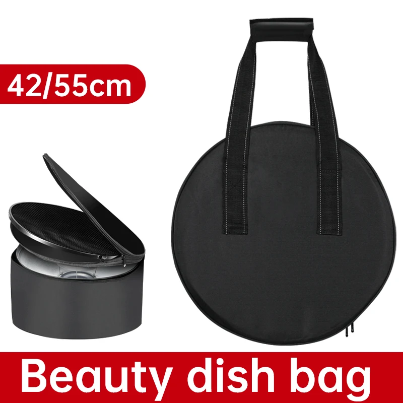 42/55cm Studio Silver Beauty Dish Bowens Mount + Honeycomb Grid + Diffuser Sock + Bag for DE300 SK300II SK400II QT600 DP600