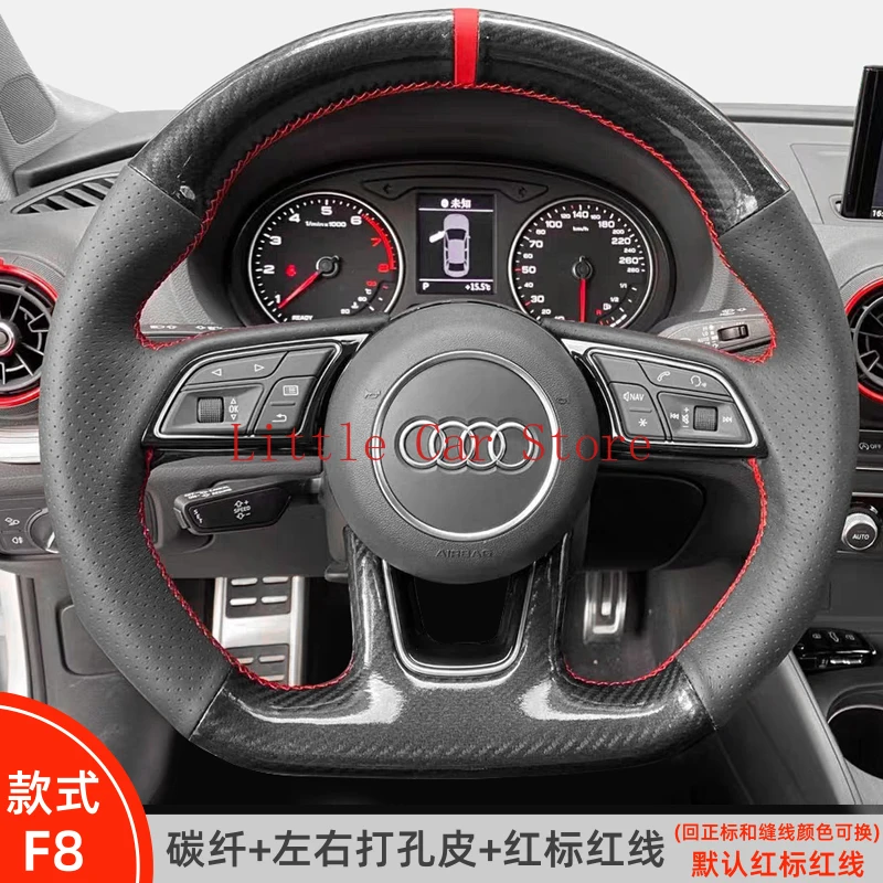 

DIY Stitching Suede Leather Steering Wheel Cover For Audi A4L Q5L Q3 A3 A6L Q2L A5 A7 Interior Accessories