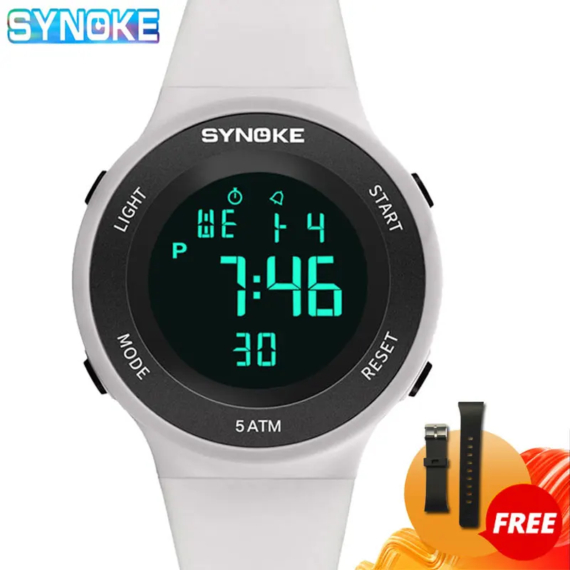 SYNOKE Watch Men's LED Electronic Watch Men's 50M Life Waterproof Fashion Outdoor Sports Watch with Strap Clock Relojes Hombre