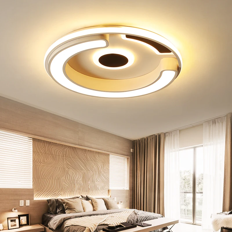 

Main bedroom light simple modern round led living room light super thin creative study Nordic light luxury room ceiling lamp