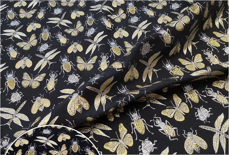 High Quality Insects Style Jacquard Brocade Fabric for Dress Coat Sofa Cushion Table Cloth Patchwork Upholstery Diy Tissue