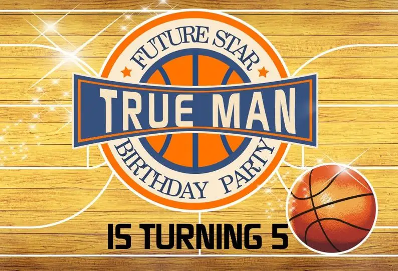 كل نجم كرة السلة خلفية حفلة محكمة بوي الرياضة تحت عنوان 1st عيد ميلاد Bday التصوير خلفية كعكة ديكور للطاولات راية الدعامة