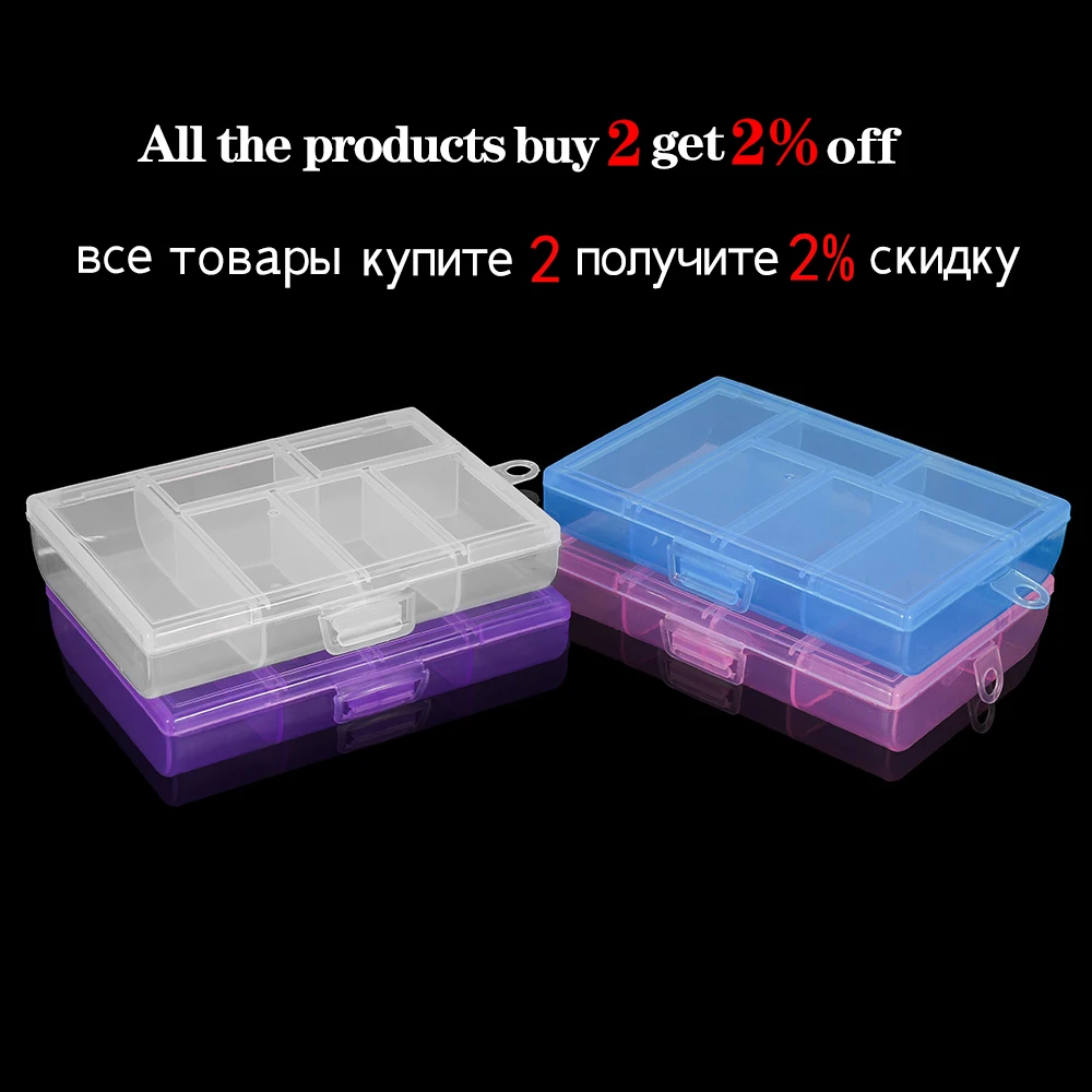 8.4*12mm Holder Case Plastic 6 Slot Adjustable Jewelry Box Storage Case Craft Jewelry Organizer Container For DIY Jewelry Making