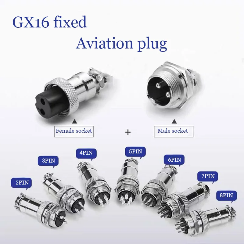 1set Mini aviation plug GX16 2/3/4/5/6/7/8/9/10 Pin Male & Female 16mm Circular Aviation Socket Plug Wire Panel Connector