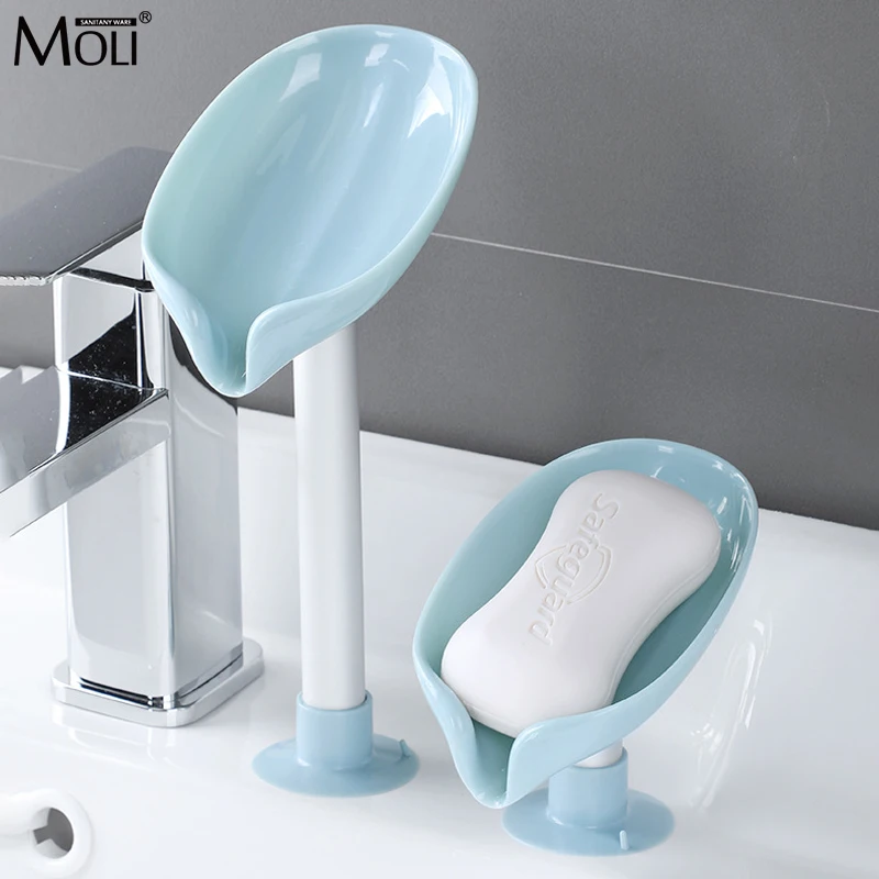 Soap Box Suction Cup Wall-mounted Toilet Basin Soap Drainage Perforated Shelf Household Storage Box Bathroom Accessories