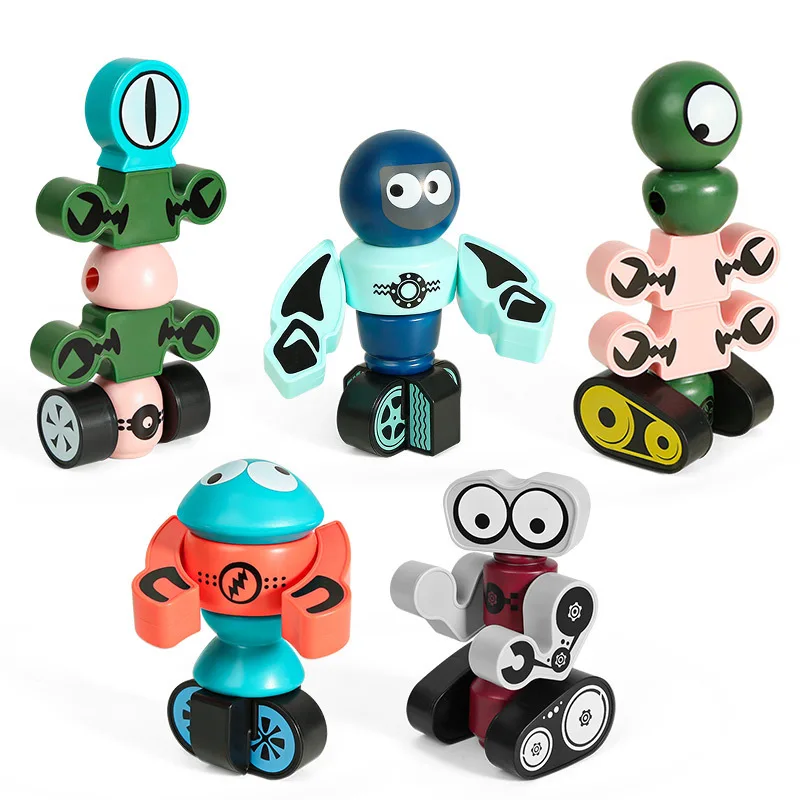 

DIY Magnetic Robot Blocks Wisdom Blocks Toy Planet Guardian Deformation Robot for Kids Puzzle Assembling Toy Educational Gifts