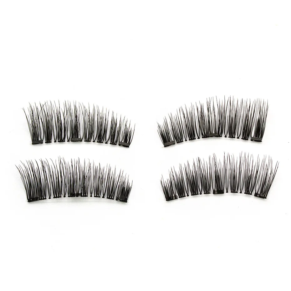 Three Magnetic Iron False Eyelashes 3D Magnetic False Eyelashes Handmade Natural Lifelike Magnet Eyelashes Makeup Cosmetic