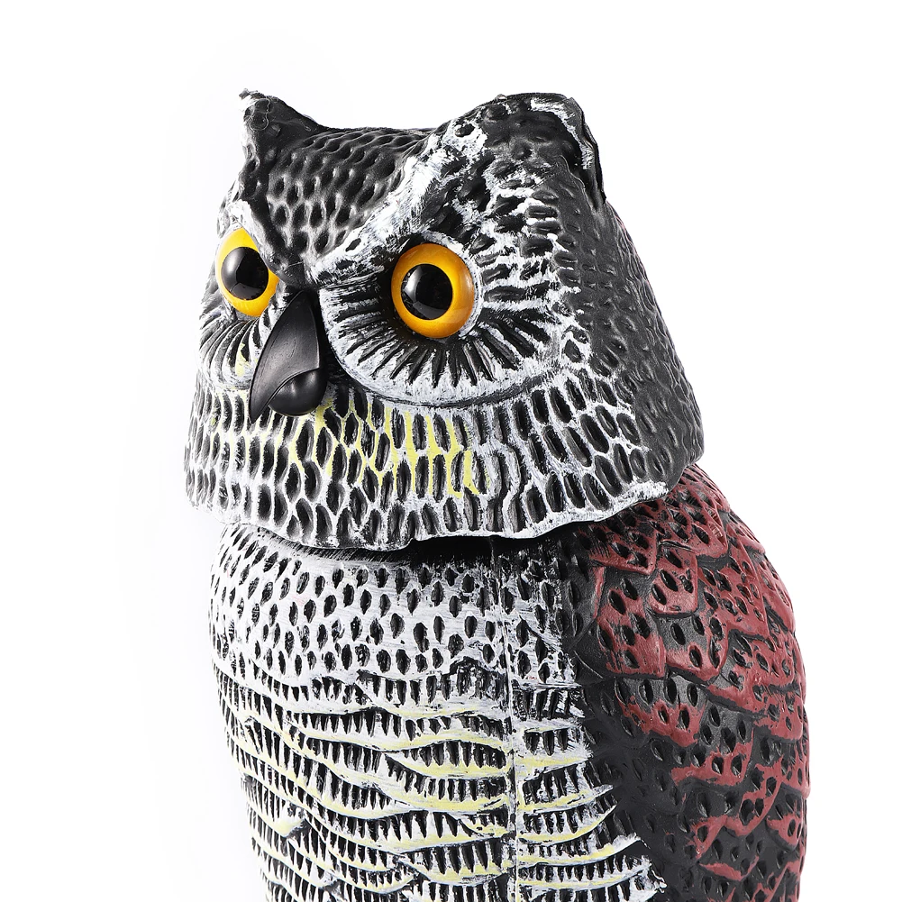 

360° Rotating Head Owl Hunting Decoy Protection Repellent Bird Pest Control Scarecrow Garden Yard Decoration Outdoor Bird Scarer