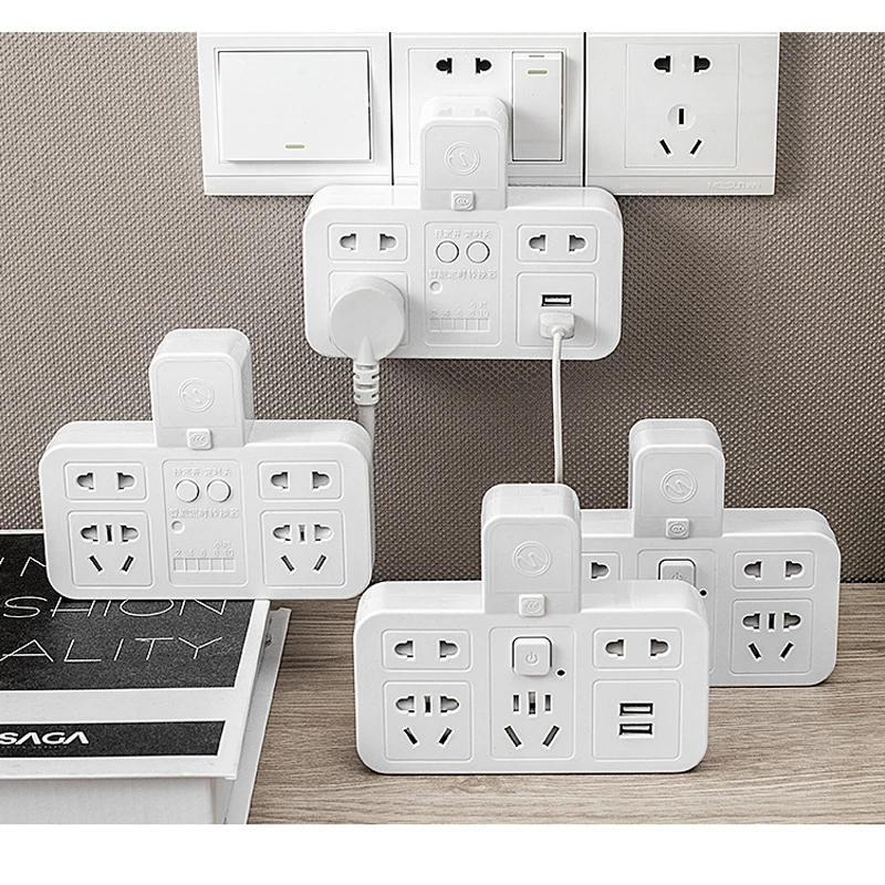 Smart socket timing energy saver quick charge USB 220V CN plug power strip overcurrent  protection wall extension socket