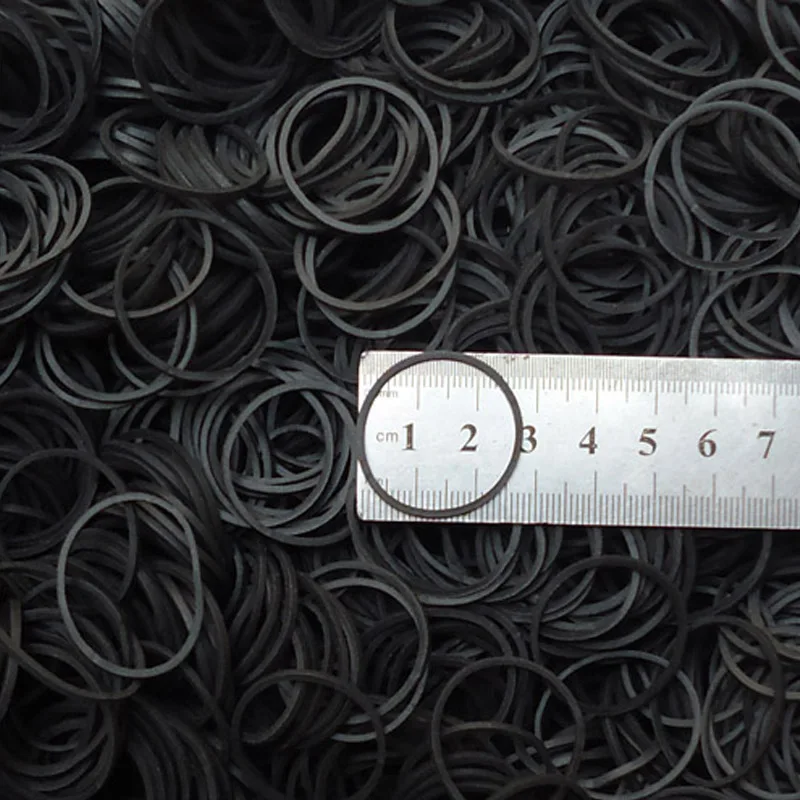 Black Rubber Elastic Bands Stretchable Sturdy O Rings Diameter 19-40mm Thick 1.5mm For Hair Salon elastic Cord