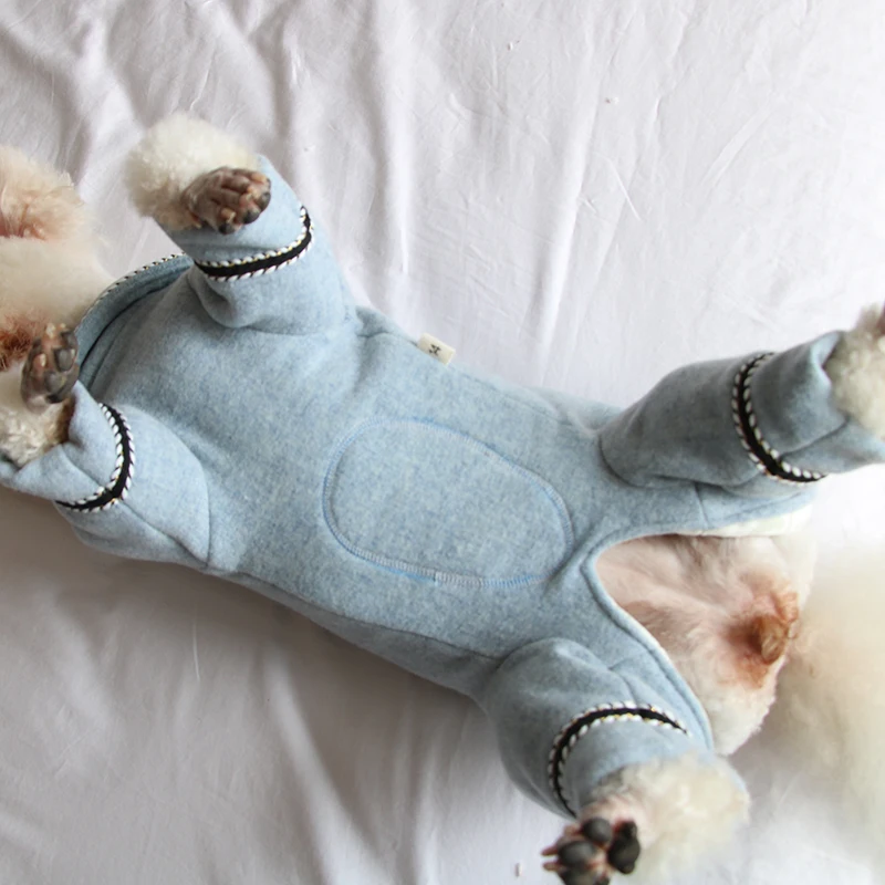 Pet Dog Jumpsuit Warm Double Sided Woolen Winter Puppy Clothes Protect Belly Overalls Wear Pajamas For Small Dogs Chihuahua Coat