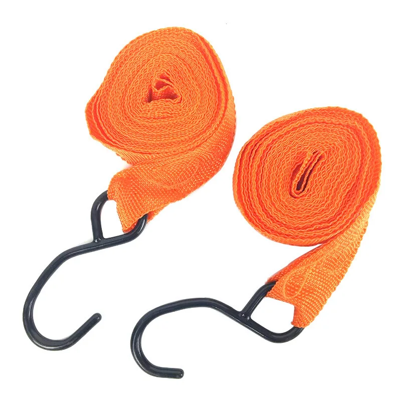 2pcs Lashing Car Cargo Ratchet Strap Tie Down Belt Equipment Truck Tension Rope Motorcycle Bike Transport Strong Luggage Tow Bag