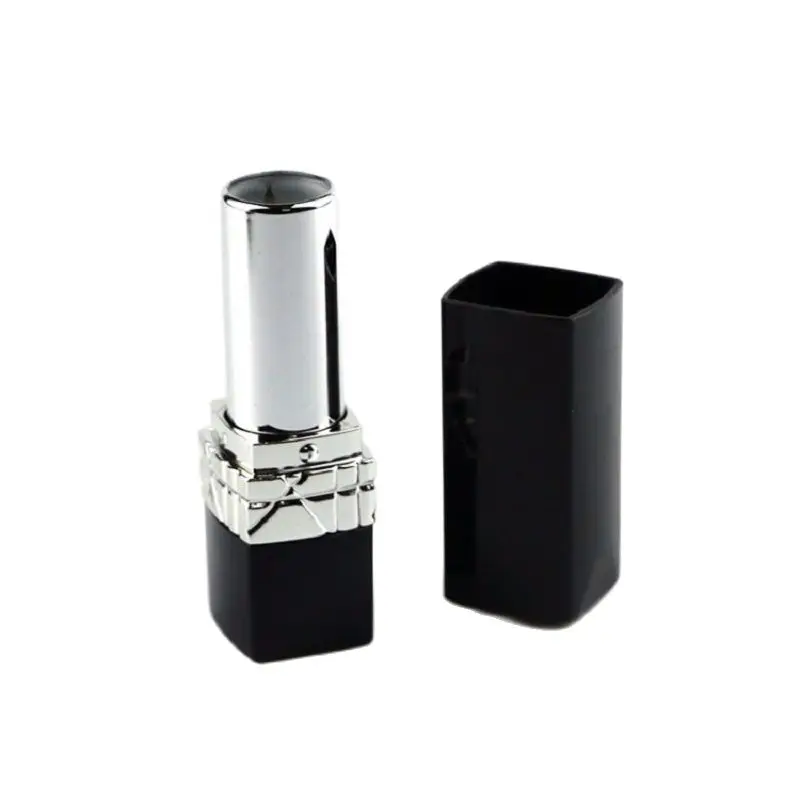 Hot Selling Square Lipstick Tube Inner Diameter 12.1 Spot DIY Empty Plastic Black Refillable Lip Gloss Tube Packaging 30pcs/lot