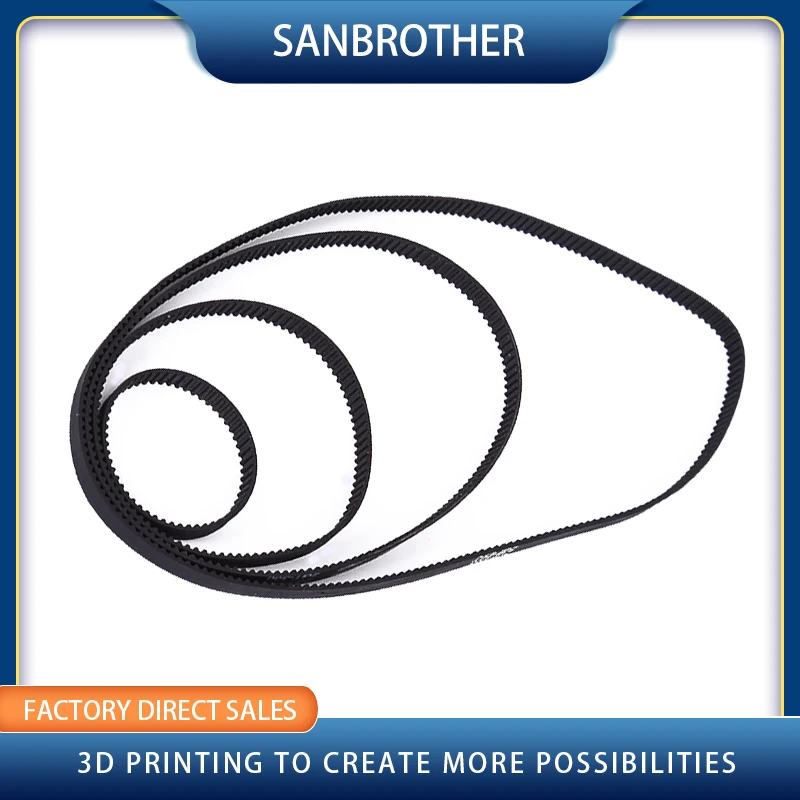 GT2 sabuk karet Timing Loop tertutup, 6mm 180 182 184 186 188 190 192 194 196 198 200 202mm bagian Printer 3D sinkron