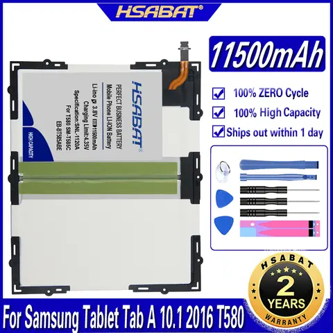 HSABAT EB-BT585ABE 11500mAh Battery for Samsung Galaxy Tablet Tab A 10.1 2016 T580 SM-T585C T585 T580N Batteries