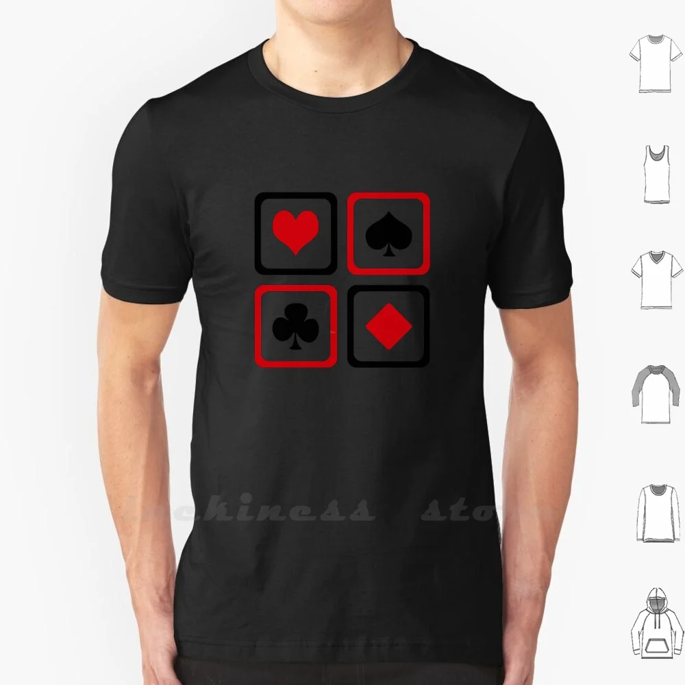 Playing Card T Shirt Ringer Cotton Men Women Teenage Game Casino Poker Winner Stripe Striped Icon Symbol Fortune Luck Lucky