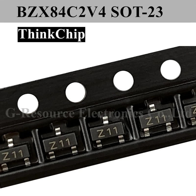 (100 szt.) BZX84C2V4 SOT-23 SMD stabilizowana dioda 2.4V (oznaczenie Z11)
