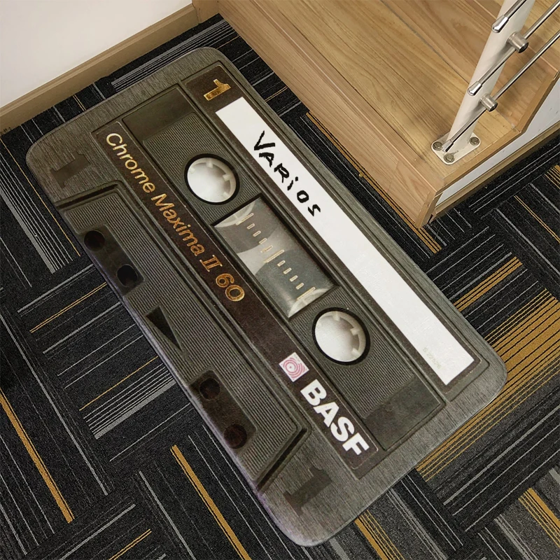 Retro Cassette Music Tape Floor Mat Multiple Choice Funny Entrance Door Mat Living Room Kitchen Non-Slip Carpet Bathroom Doormat