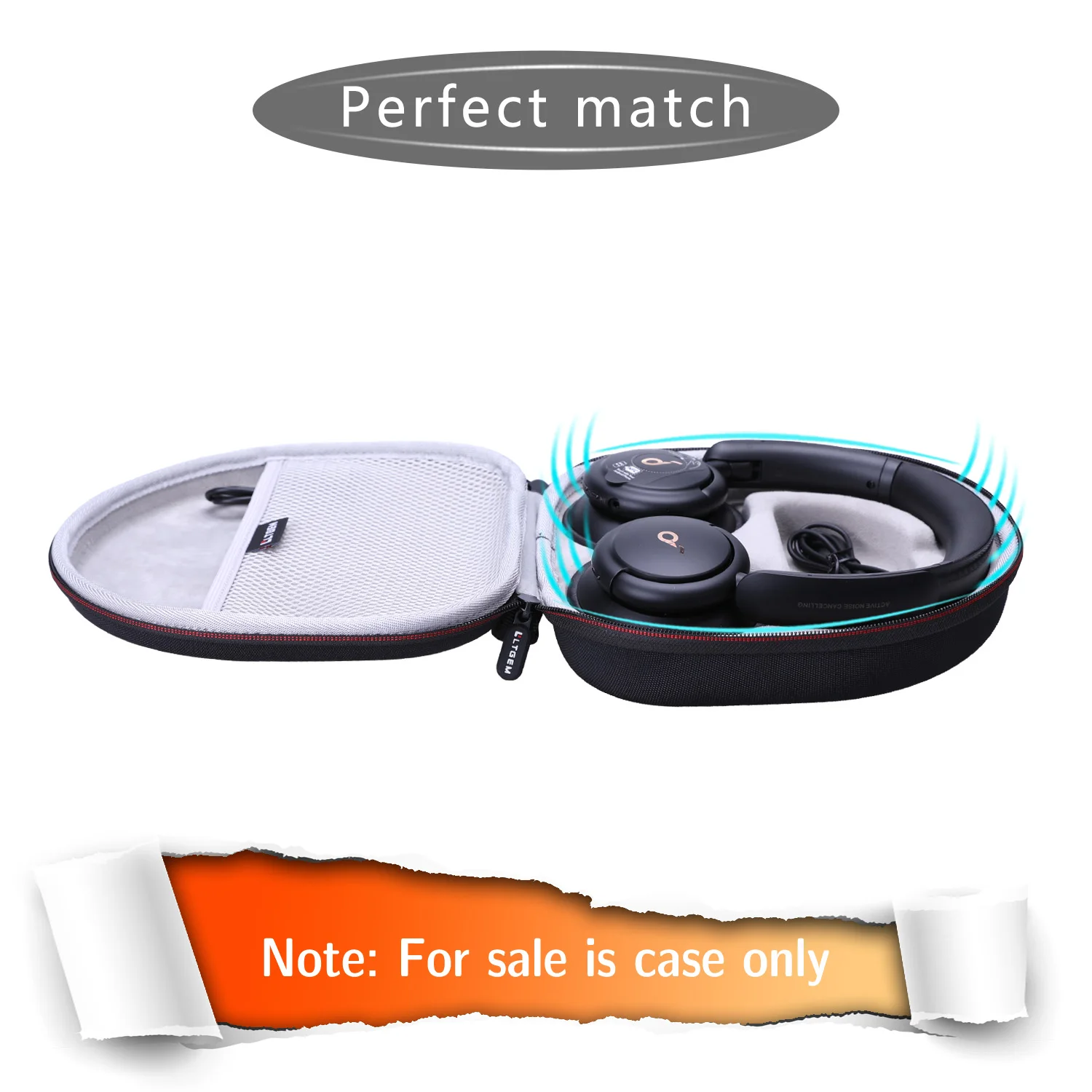 LTGEM Black EVA Hard Case for Anker Soundcore Life Q20& Q30 Headphones