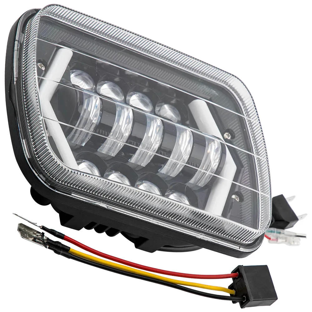 1 PC 5x7 / 7x6 Inch Square LED Headlights for Jeep Cherokee XJ H6054 69822 x1 Dual Beam LED Headlight Assembly LED