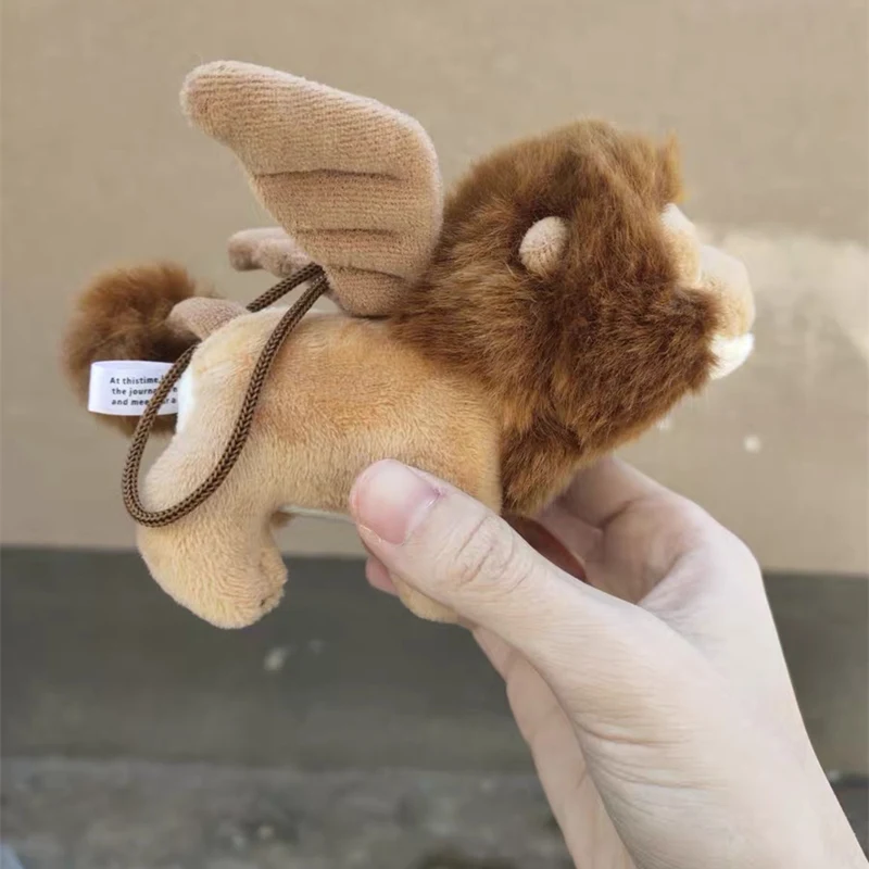 Muñeco de peluche de León con alas para niños y niñas, juguete Kawaii de Ángel volador, León, bolsa de regalo, decoración colgante, novedad de 2020