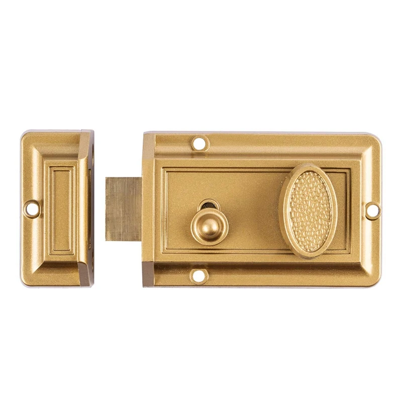 สังกะสีกระบอก Deadbolt Latch Lock สำหรับ Night ประตู Entrance,Gold Finish