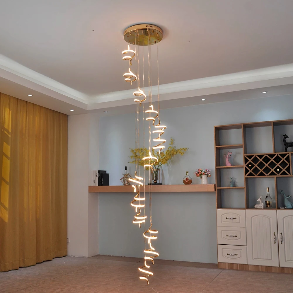

NEO Gleam New modern chandelier lighting long loft indoor lighting kitchen led staircase hanging lamp Chandelier fixtures lustre