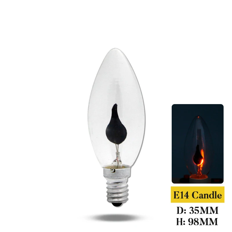 Edison Led Kerze Glühbirne E14 E27 LED Flamme Effekt Birne 3W AC220V Hause Für Dekor Beleuchtung Ampulle kerze Birne