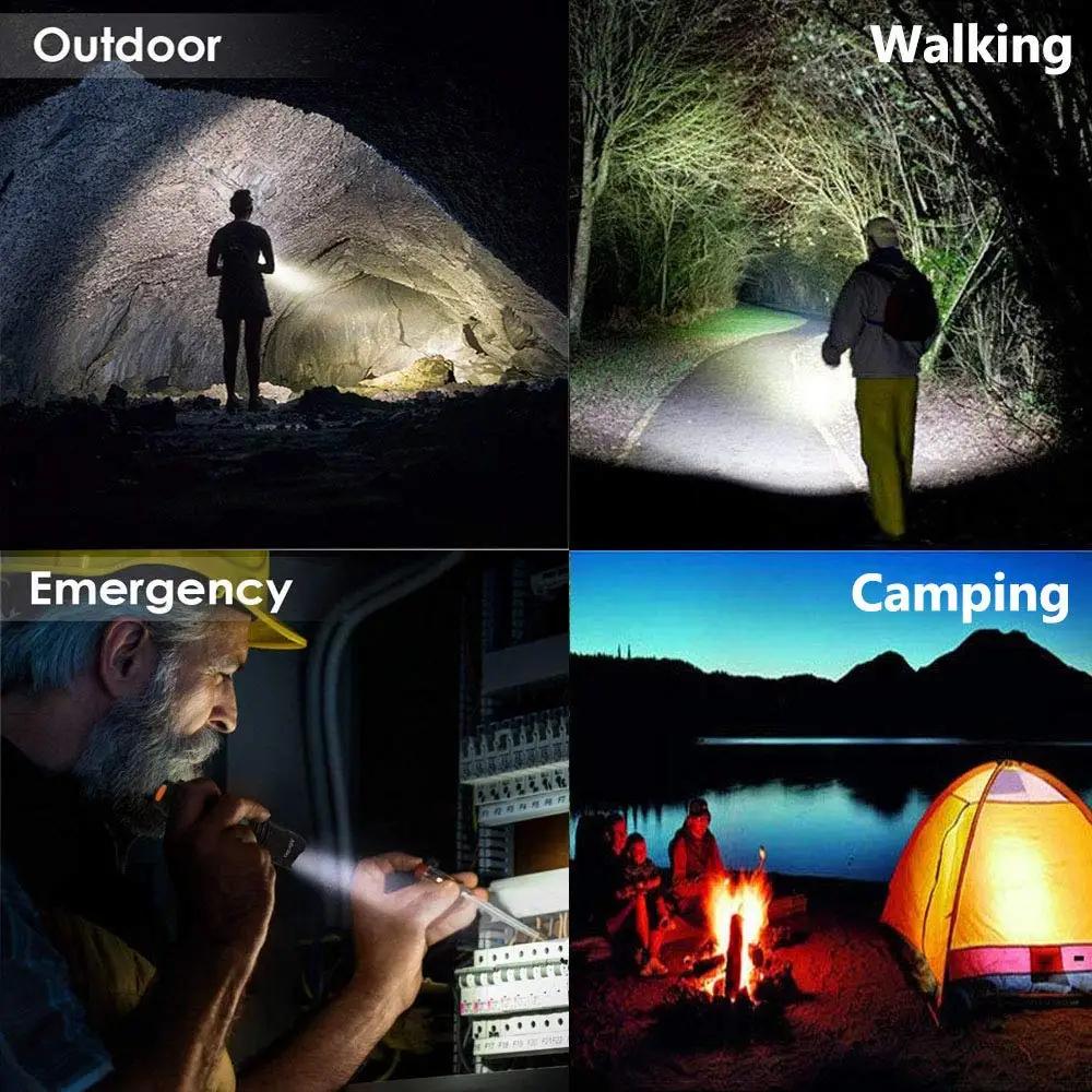 5000lm Super Heldere Led Zaklamp 18650 Oplaadbare Zaklampen Waterdichte Zoom Zaklamp Camping Zaklamp Hoge Lumen