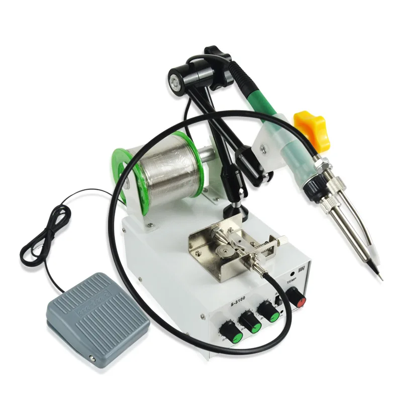 

Fully Automatic Foot Pedal Thermostat Soldering Machine 220V/60W Small Spot Welding Machine Constant Temperature Solder Gun Tool