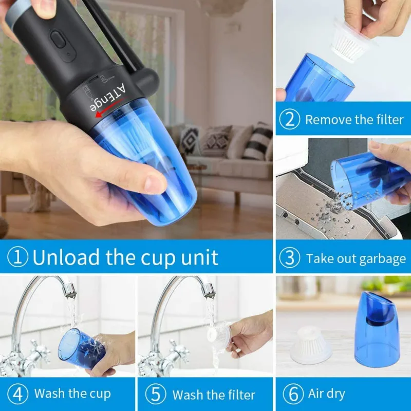 Cordless Air Duster & Vacuum Cleaner for Car 2-in-1,Handheld Electric Air Blower,Powerful Cleaning for Computer Keyboard Sofa