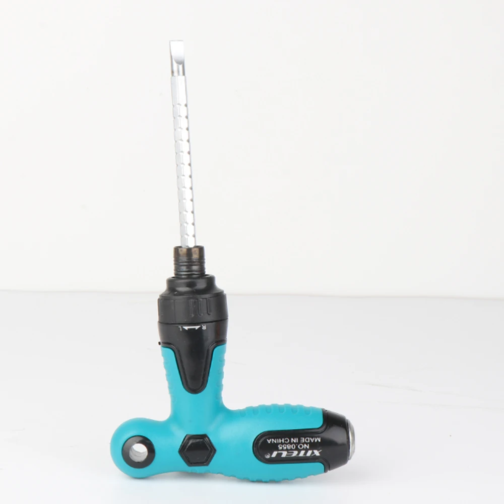 New arrival Manual T-type ratchet screwdriver quick bolt driver batch 6.35mm can rotate forward reverse