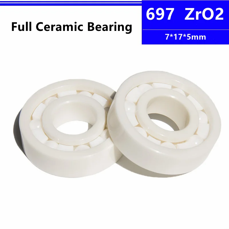 

4pcs/10pcs ZrO2 ceramic bearing 697 7*17*5mm Zirconia Full Ceramic Deep Groove Ball Bearing 7x17x5 mm