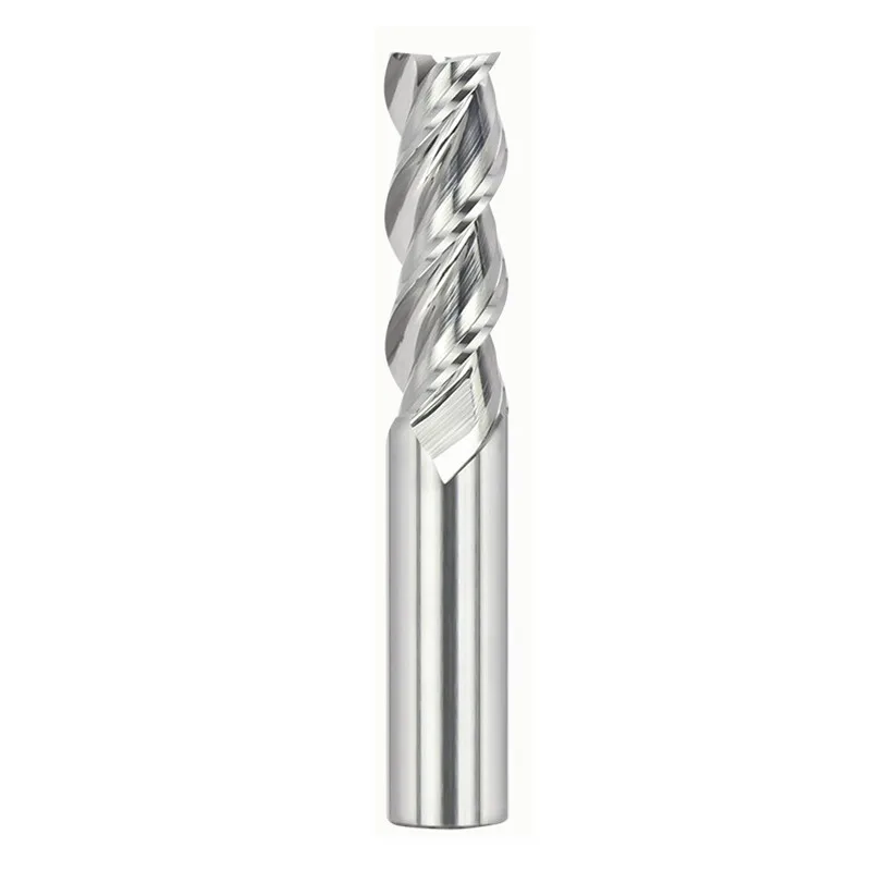 5 pces hrc55 3 flautas 4 5 6 8*50 60mm moinho de extremidade quadrado liso para ferramentas de trituração de alumínio do bocado espiral carboneto cnc