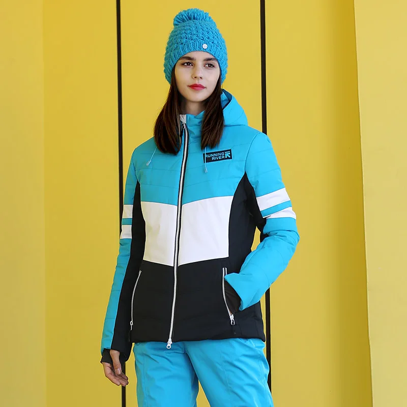 Chaqueta de esquí con capucha para mujer, ropa deportiva profesional de alta calidad, Chaquetas deportivas para exteriores, marca RUNNING RIVER