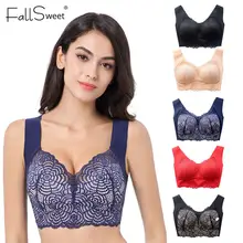 Women lace wireless bras plus size #5