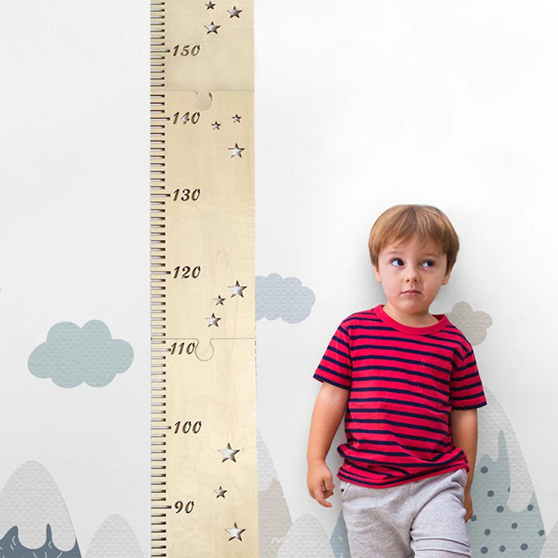 Baby Height Meter Wooden Growth Chart Kids Children Room Decorations Wall Measuring Sticker Ruler Gauge Child Nordic Style Decor