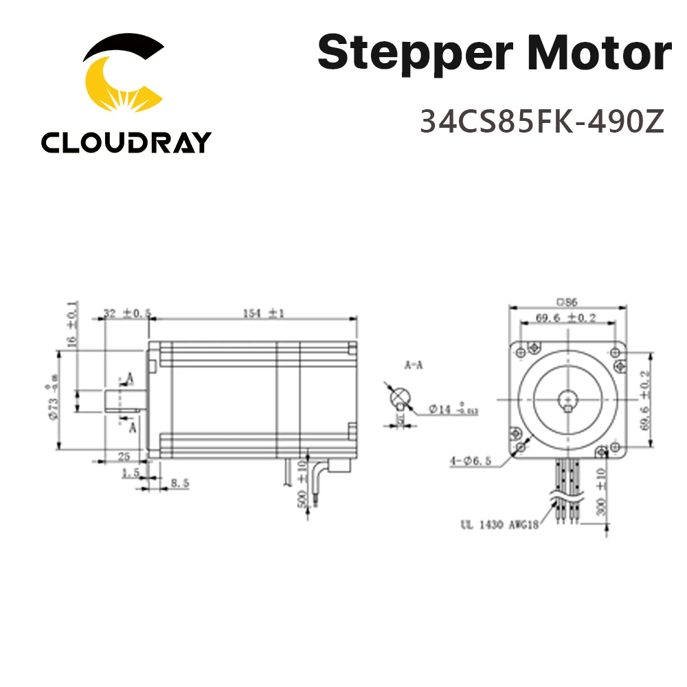 Imagem -05 - Cloudray-motor de Passo Nema 34 Servo Motor de Fases a com Freio para Roteador Cnc Máquina Fresadora