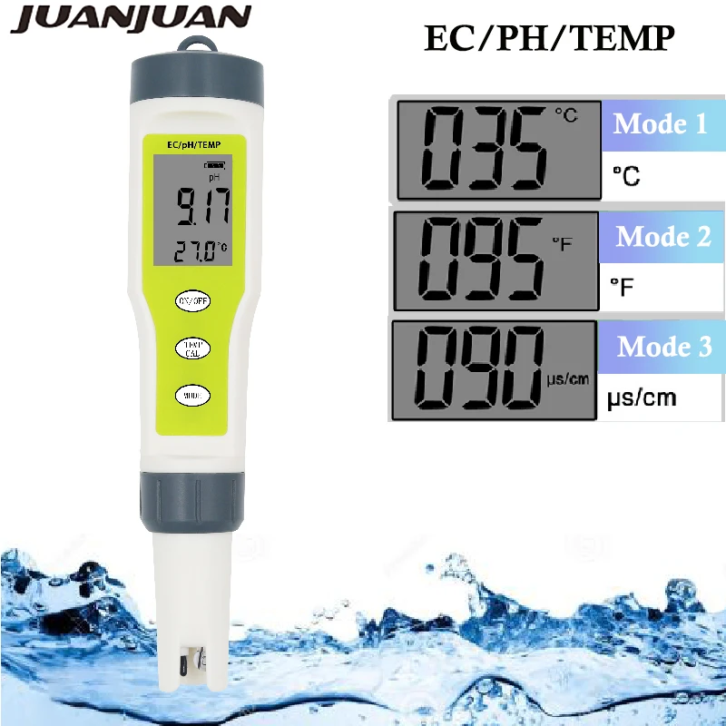 Ez9902 3 in 1 ec Meter Wasser qualitäts tester ph ec Temperatur messer ersetzen Sonden reinheit Messwerk zeug Säure tester für Pool 20% Rabatt