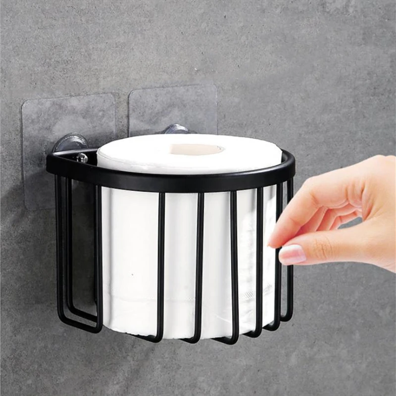 Toilet Paper Holder Tissue Paper Holder Toilet Roll Dispenser Shelf WC rolhouder Bathroom Accessories Wall Mounted Punch Free