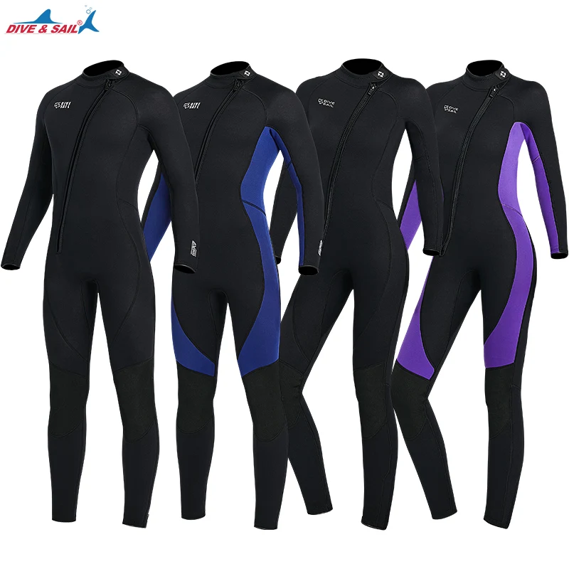 Wetsuits Youth Adult 3mm Neoprene Thermal Surfing Full Suits in Cold Water Keep Warm Front Zip for Swimming SUP Euro Size XS-3XL