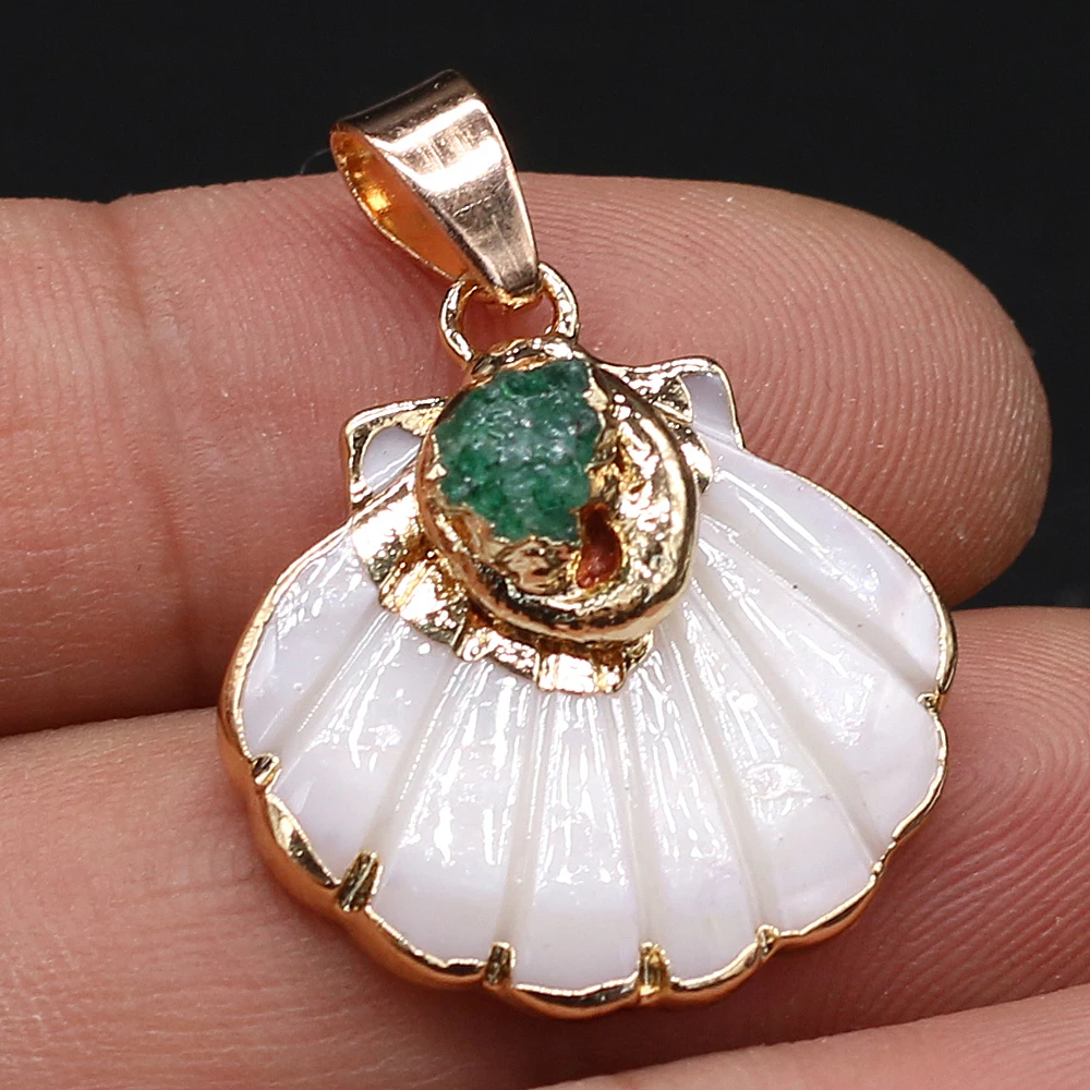 New Fashion Natural Mother of Pearl Shell Pendant for Women Jewelry Making DIY Earrings Necklace Accessories Gift Size 20x25mm