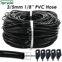 SPRYCLE PVC 호스 마이크로 드립 관개 시스템, 펀처 포함, 1/8 인치 정원 배관 파이프, 화살표 드리퍼, 식물 온실, 10-120M, 3mm, 5mm