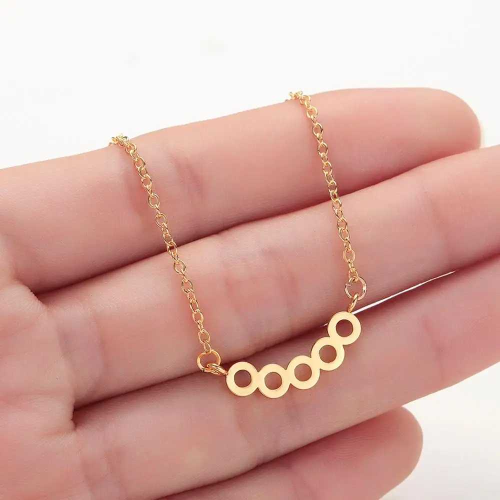 Chandler Simple Stainless Steel Small Circle Necklaces for Kids Jewelry Mini Geometry Infinity Collar Necklace Wholesale
