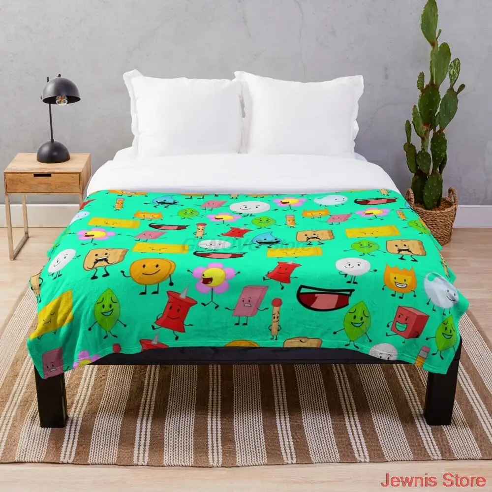 

BFDI Blanket Personalized Blankets On For The Sofa/Bed/Car Portable 3D Blanket For Kid adult Home Textiles