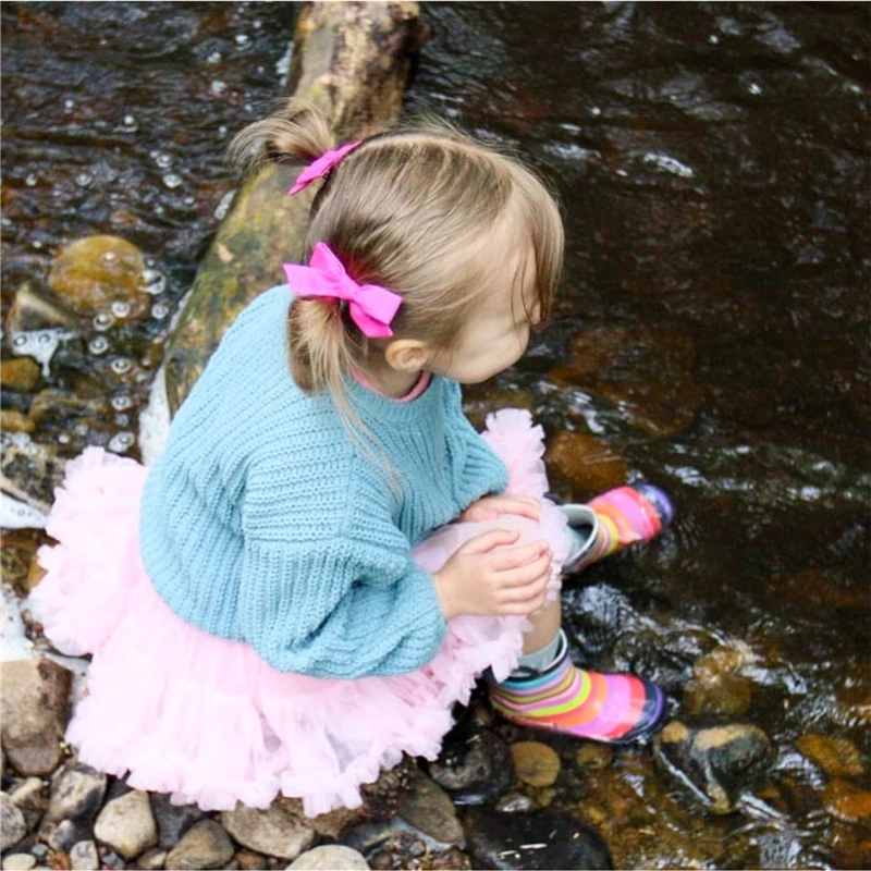 2 pezzi fermagli per capelli da bambina da 3 pollici trecce mollette per capelli con fiocco per neonati neonati Toddlers fiocchi per capelli per bambini