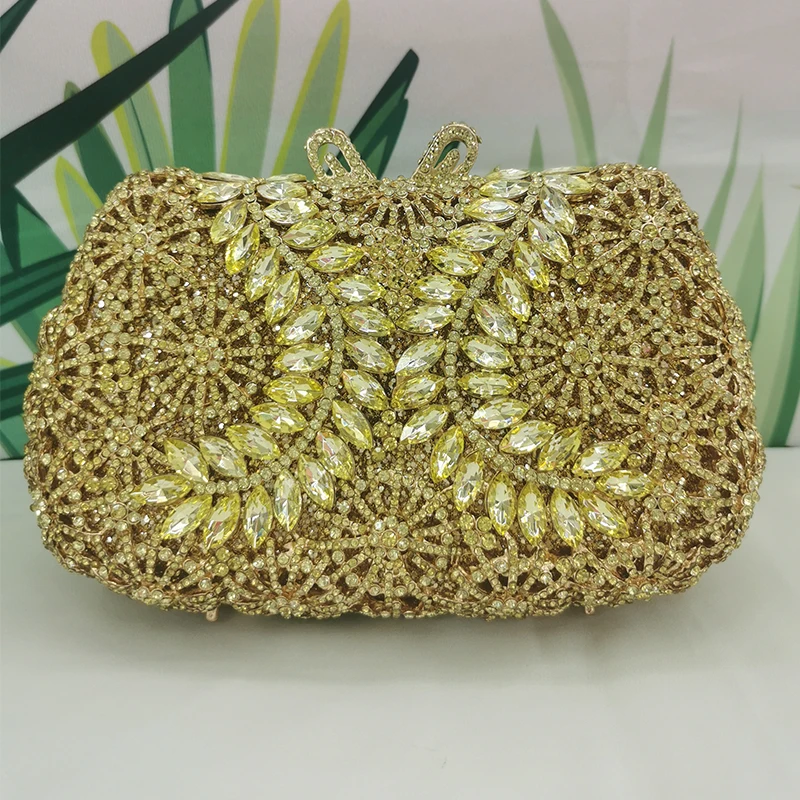 

Yellow Rhinestone Diamond Lady Phone Clutch Luxury Elegant Women’s Evening Party Purses Mini Female Crystal Dinner Handbags
