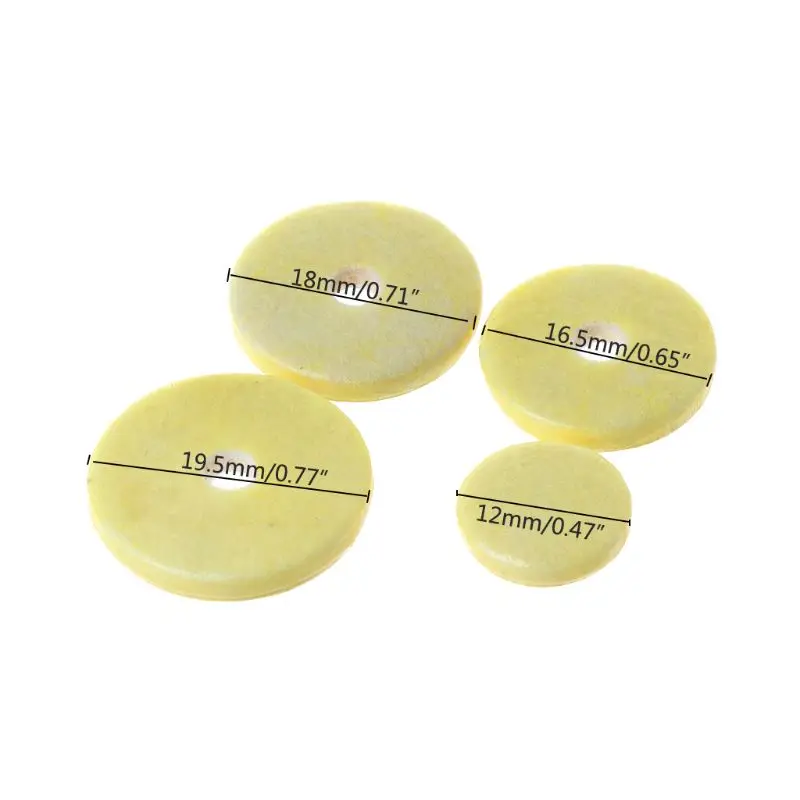 16pcs Flute Leather Pad Music Woodwind Pads Repair Yellow Instrument Accessory Y51D