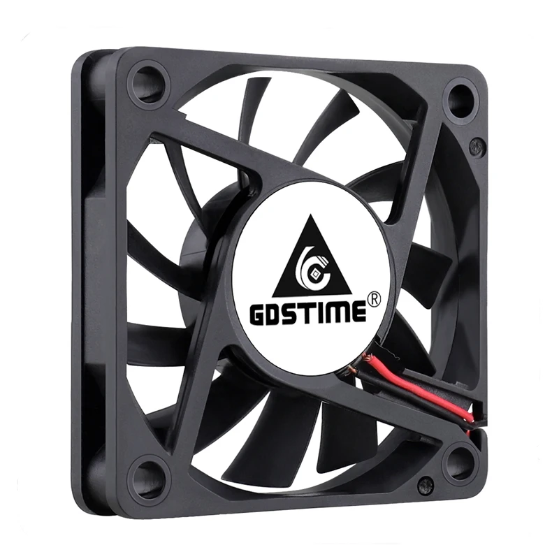 2 Pieces Gdstime 2Pin DC 5V 12V 24V 24 Volt 6cm 60x60x10mm 60mm Dual Ball Bearing Brushless Cooling Fan 60mm x 10mm  Cooler