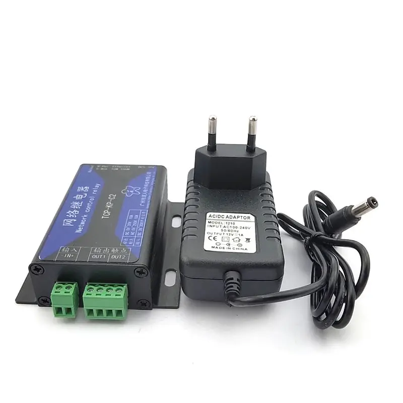 Industrial IP Ethernet Relay 2 Way Network Relay Module Network Switch 1 Way Isolated InputTCP-KP-C2